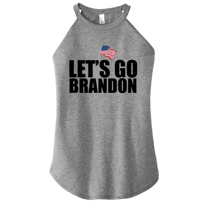 Let's Go Brandon Waving American Flag Women’s Perfect Tri Rocker Tank