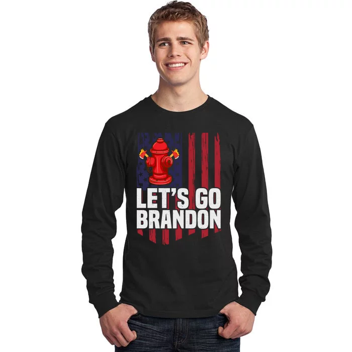 Lets Go Brandon Funny Anti Biden Us Flag Tall Long Sleeve T-Shirt