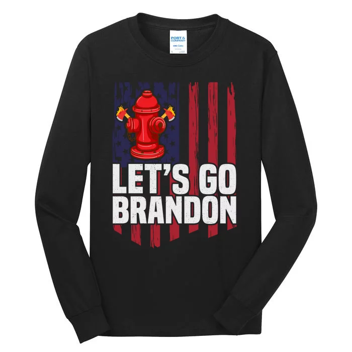 Lets Go Brandon Funny Anti Biden Us Flag Tall Long Sleeve T-Shirt