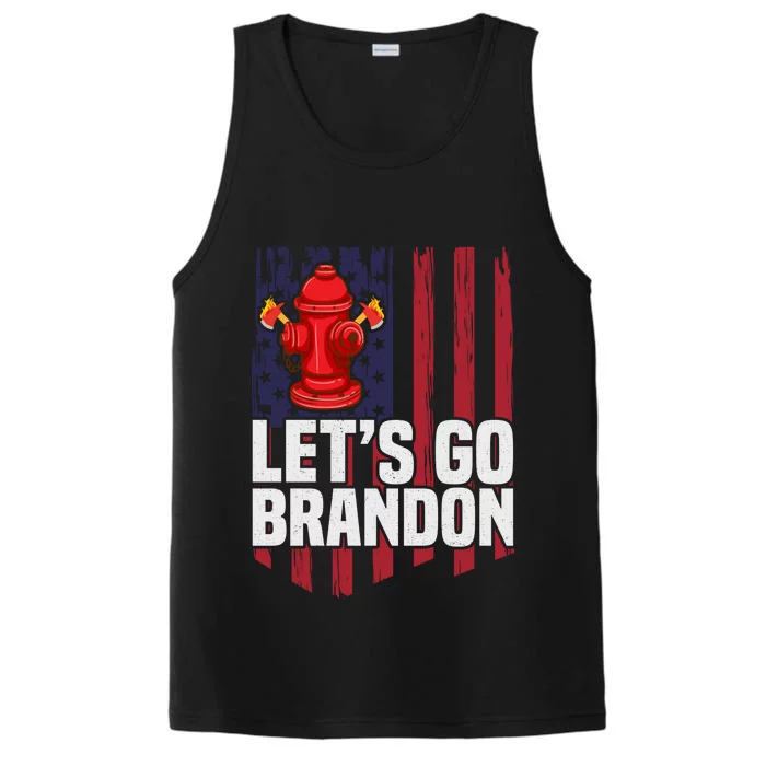 Lets Go Brandon Funny Anti Biden Us Flag Performance Tank