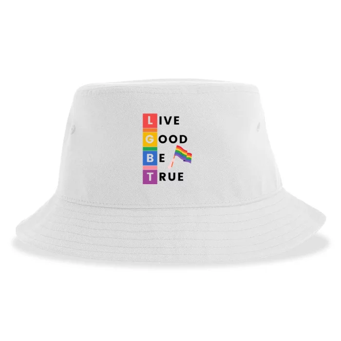 Live Good Be True Lgbt Pride Month Sustainable Bucket Hat