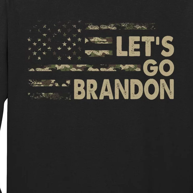 Lets Go Brandon Funny Anti Biden Us Flag Tall Long Sleeve T-Shirt