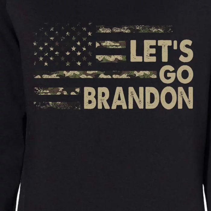 Lets Go Brandon Funny Anti Biden Us Flag Womens California Wash Sweatshirt