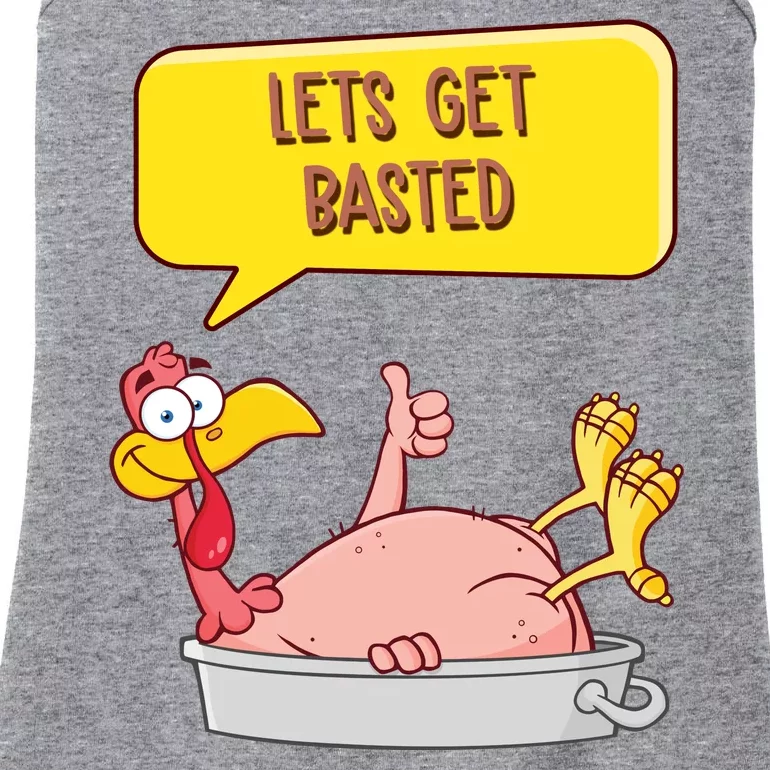 Lets Get Basted Funny Thanksgiving Turkey Ladies Essential Tank