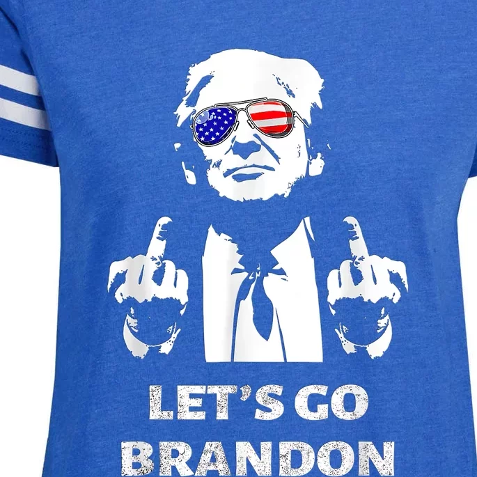 Let's Go Brandon Trump Middle Finger Enza Ladies Jersey Football T-Shirt