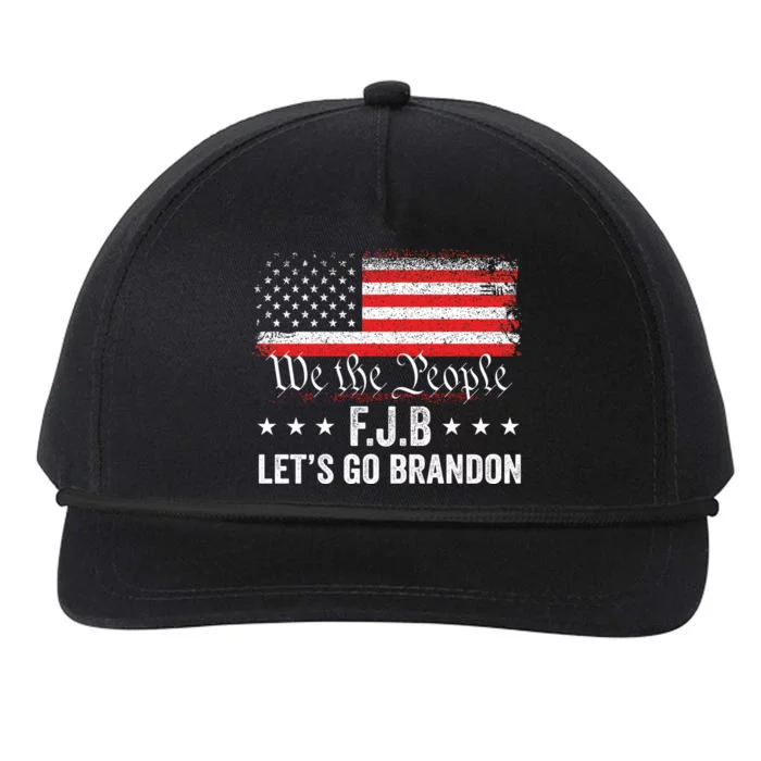 Lets Go Brandon Funny Anti Biden Us Flag Snapback Five-Panel Rope Hat