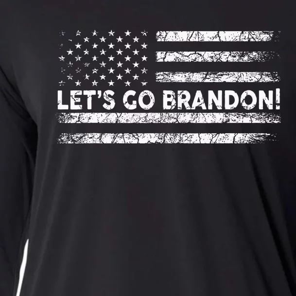 LetS Go Brandon Joe Biden Chant Impeach Biden Usa Flag Cooling Performance Long Sleeve Crew