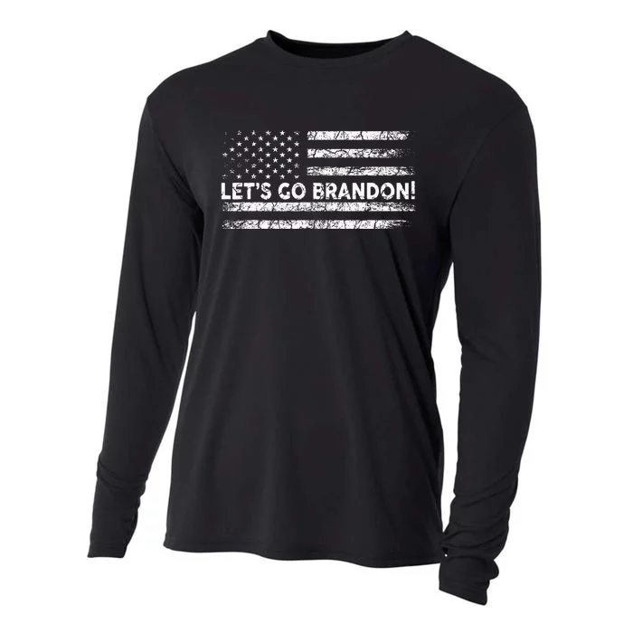 LetS Go Brandon Joe Biden Chant Impeach Biden Usa Flag Cooling Performance Long Sleeve Crew