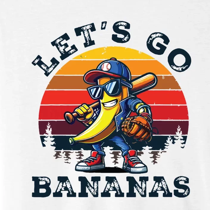 Lets Go Bananas Banana Playing Baseball Baseball Player Gift ChromaSoft Performance T-Shirt