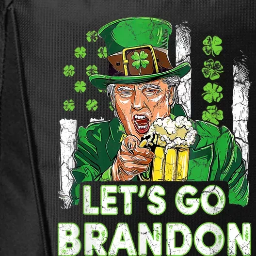 Lets Go Brandon St Patrick's Day Trump Beer And America Flag City Backpack