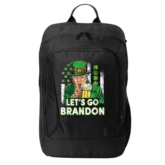 Lets Go Brandon St Patrick's Day Trump Beer And America Flag City Backpack