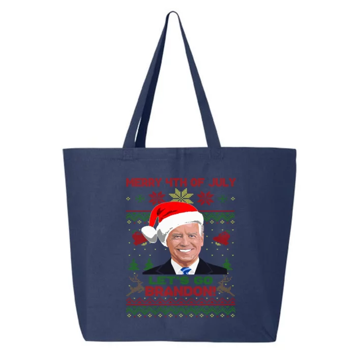 LetS Go Brandon Anti Biden Trump Santa Biden Ugly Christmas Gift 25L Jumbo Tote