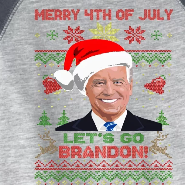 LetS Go Brandon Anti Biden Trump Santa Biden Ugly Christmas Gift Toddler Fine Jersey T-Shirt