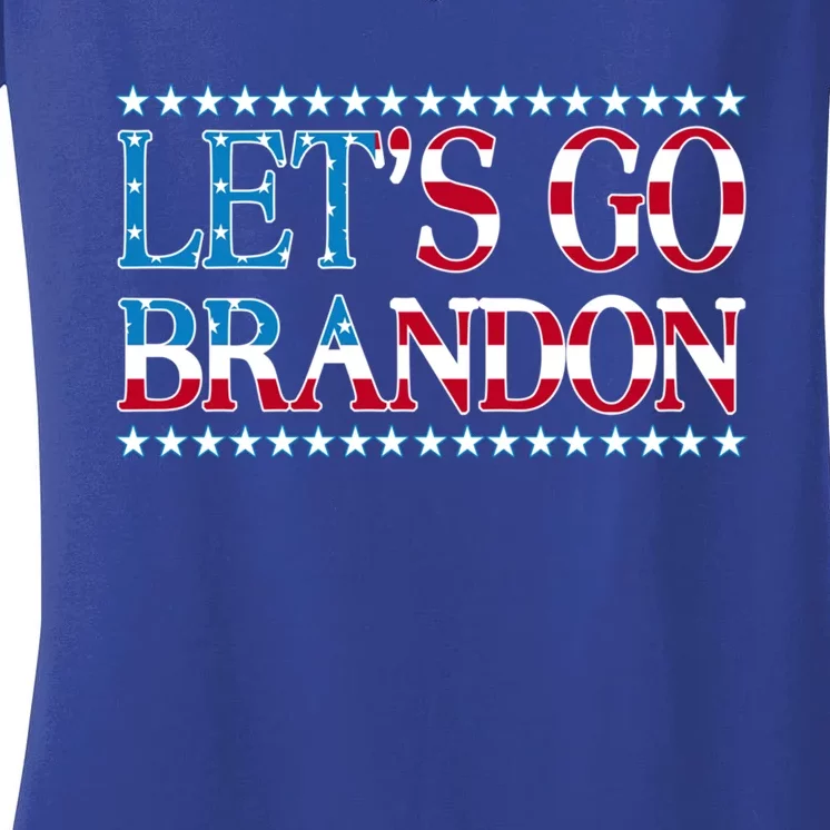 Lets Go Brandon Meaningful Gift American Flag Funny LetS Go Brandon Gift Women's V-Neck T-Shirt