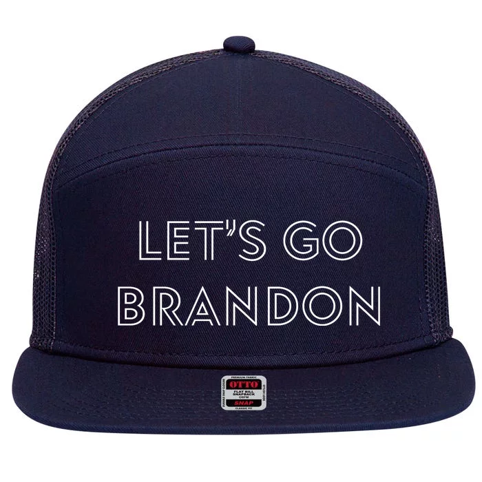 Lets Go Brandon Retro Font 7 Panel Mesh Trucker Snapback Hat