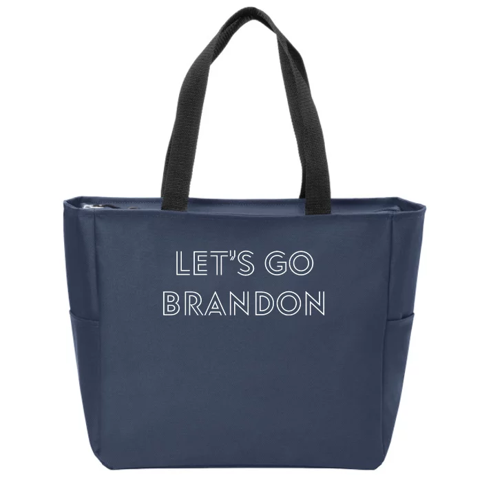 Lets Go Brandon Retro Font Zip Tote Bag