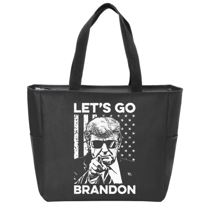 Let’s Go Brandon Conservative USA Flag Funny Donal Trump Zip Tote Bag