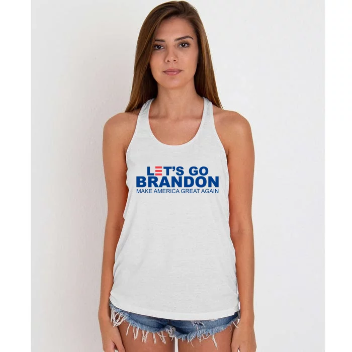 Let's Go Brandon Make America Great Again Women's Knotted Racerback Tank