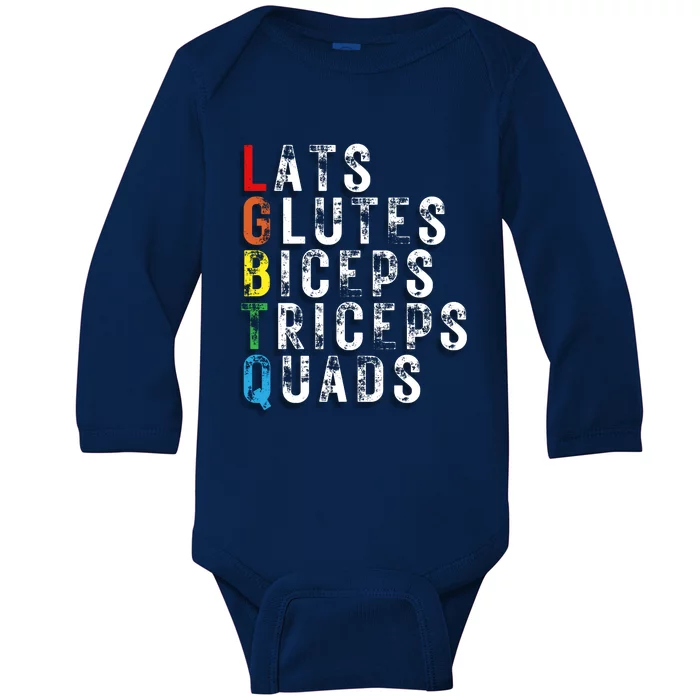 Lats Glutes Biceps Triceps Quads Lgbtq Baby Long Sleeve Bodysuit