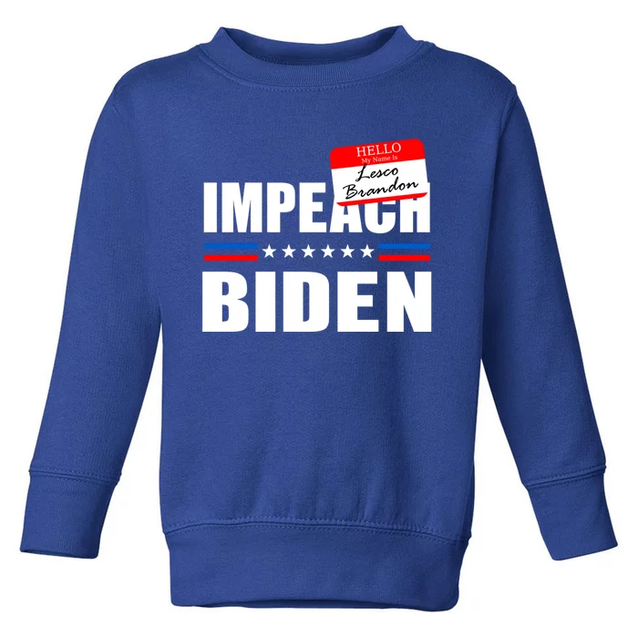 LetS Go Brandon Anti Joe Biden Chant Usa Impeach Joe Biden Great Gift Toddler Sweatshirt