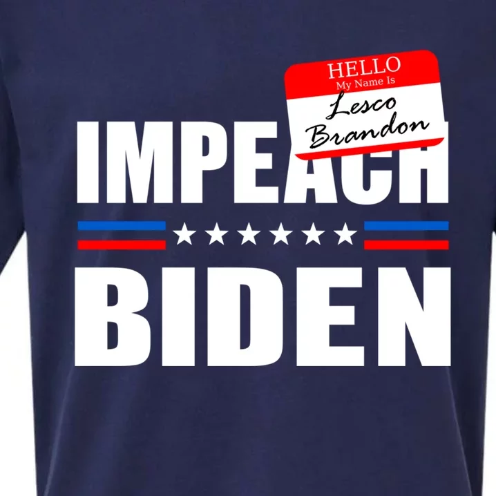 LetS Go Brandon Anti Joe Biden Chant Usa Impeach Joe Biden Great Gift Sueded Cloud Jersey T-Shirt