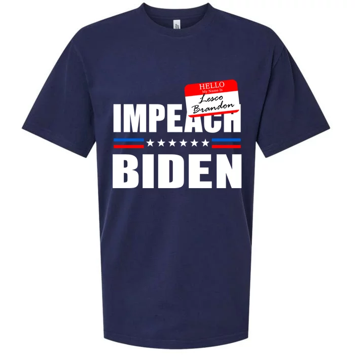 LetS Go Brandon Anti Joe Biden Chant Usa Impeach Joe Biden Great Gift Sueded Cloud Jersey T-Shirt