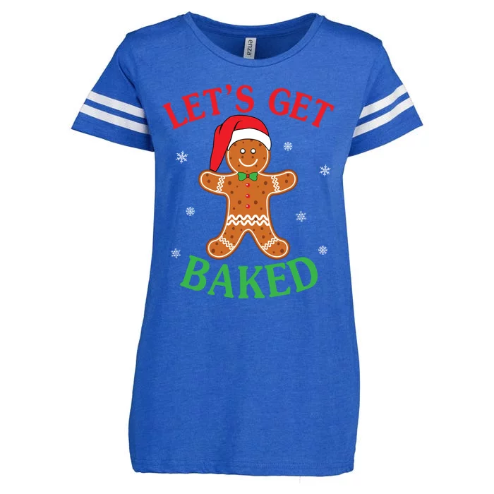 Let's Get Baked Gingerbread Christmas Cookie Baking Team Gift Enza Ladies Jersey Football T-Shirt