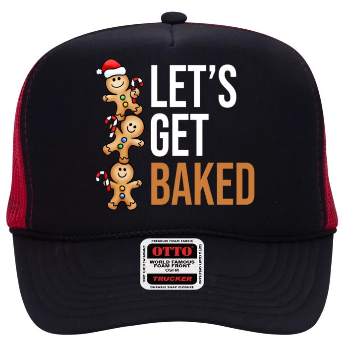 Let's Get Baked Gingerbread Cookies High Crown Mesh Trucker Hat