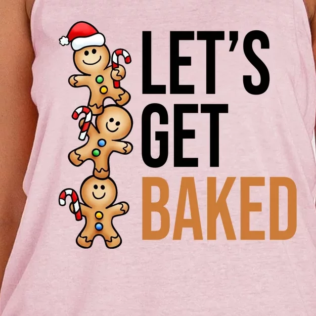 Let's Get Baked Gingerbread Cookies Women's Knotted Racerback Tank