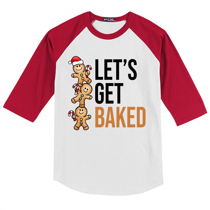 Let's Get Baked Gingerbread Cookies Kids Colorblock Raglan Jersey