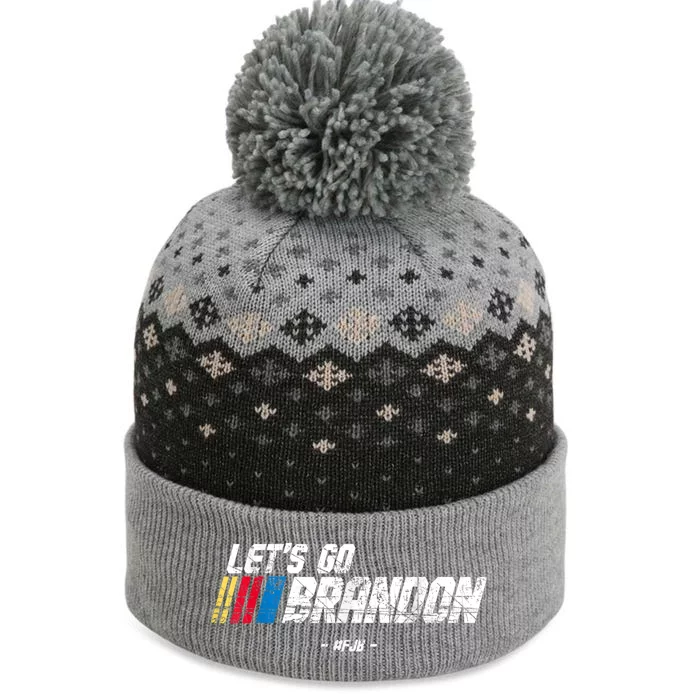 Let's Go Brandon Race Car Grunge Distressed Funny Gift Idea The Baniff Cuffed Pom Beanie