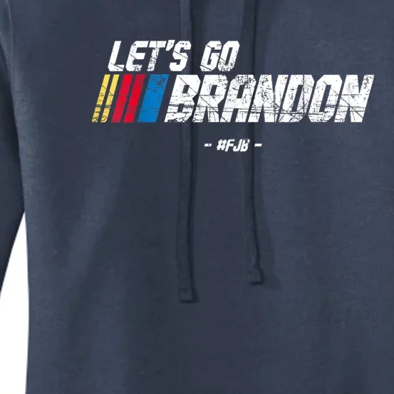 Let's Go Brandon Race Car Grunge Distressed Funny Gift Idea Women's Pullover Hoodie