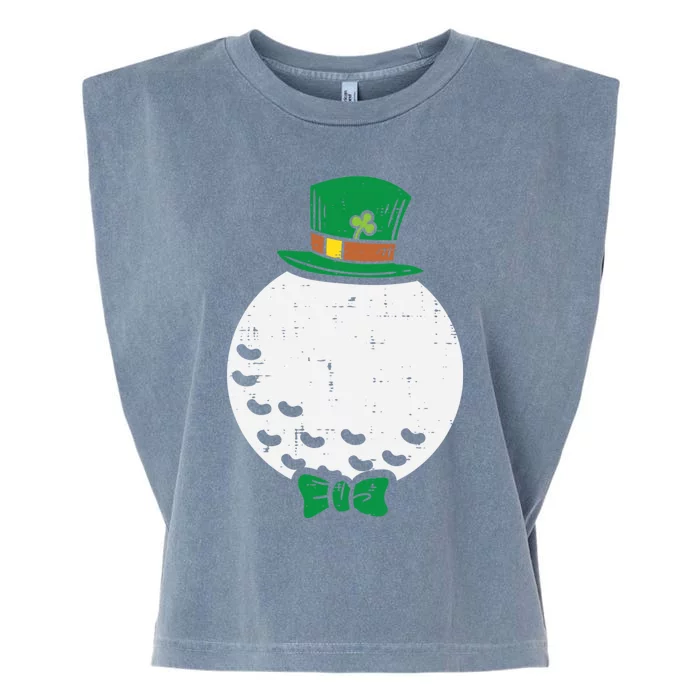 Leprechaun Golf Ball St Patricks Day Golfing Golfer Gift Garment-Dyed Women's Muscle Tee