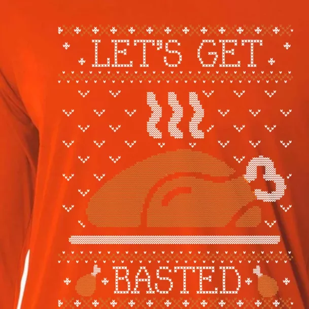 LetS Get Basted Thanksgiving Ugly Costume Happy Turkey Day Meaningful Gift Cooling Performance Long Sleeve Crew