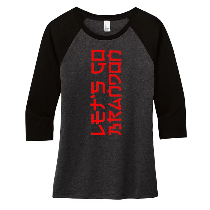 Lets Go Brandon It Isnt Japanese Conservative Us Flag Women's Tri-Blend 3/4-Sleeve Raglan Shirt