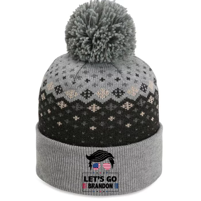 Let's Go Brandon USA Hipster Republican FJB Anti Biden Chant The Baniff Cuffed Pom Beanie