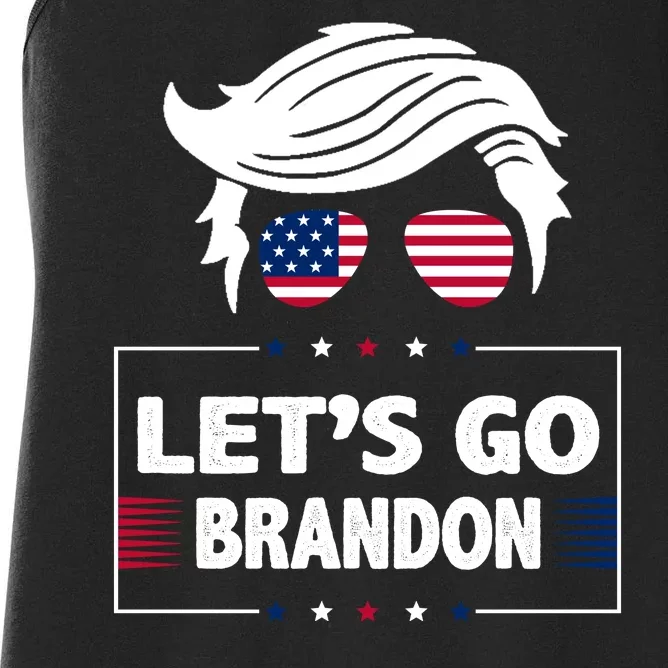 Let's Go Brandon USA Hipster Republican FJB Anti Biden Chant Women's Racerback Tank