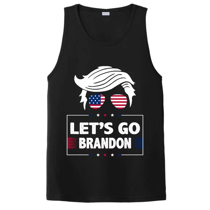 Let's Go Brandon USA Hipster Republican FJB Anti Biden Chant Performance Tank