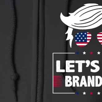 Let's Go Brandon USA Hipster Republican FJB Anti Biden Chant Full Zip Hoodie