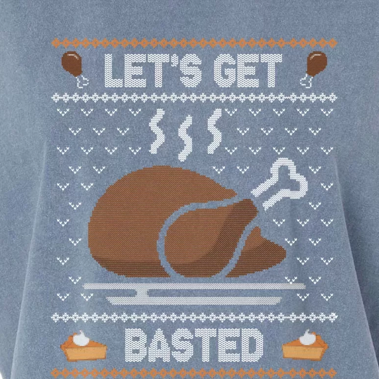 Let's Get Basted Funny Thanksgiving Holiday Gift Garment-Dyed Women's Muscle Tee