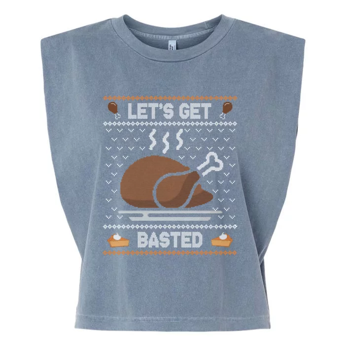 Let's Get Basted Funny Thanksgiving Holiday Gift Garment-Dyed Women's Muscle Tee