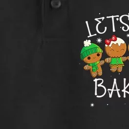 Lets Get Baked Cute Christmas Cookie Weed Funny Xmas Dry Zone Grid Performance Polo