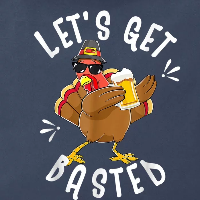 Let's Get Basted Funny Beer Thanksgiving Turkey Tee Zip Tote Bag