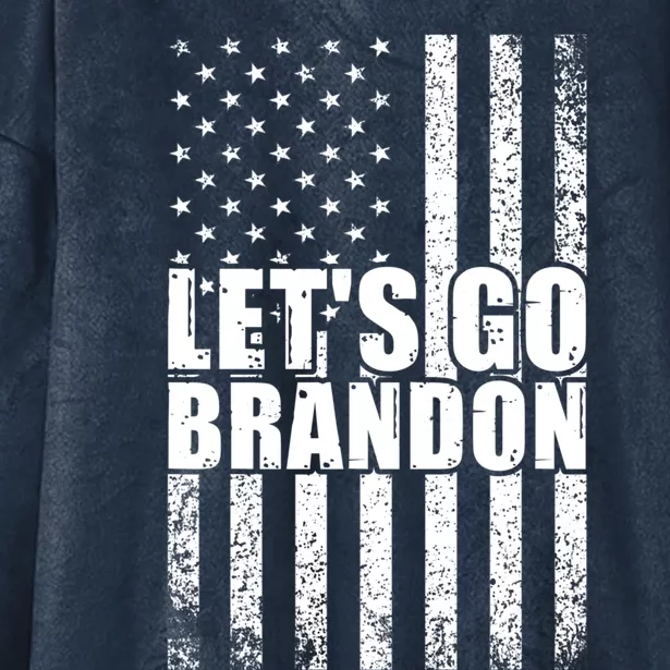 LetS Go Brandon Conservative Anti Liberal Us Flag Gift Hooded Wearable Blanket