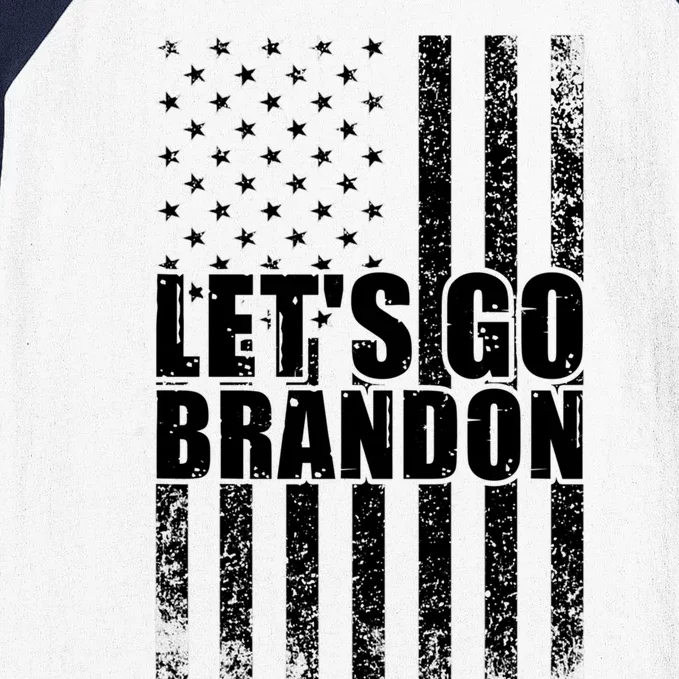 LetS Go Brandon Conservative Anti Liberal Us Flag Gift Baseball Sleeve Shirt