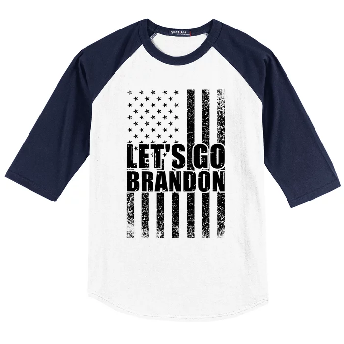 LetS Go Brandon Conservative Anti Liberal Us Flag Gift Baseball Sleeve Shirt