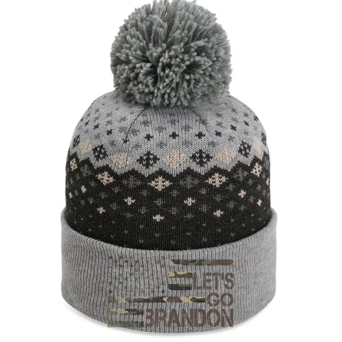 Let's Go Brandon Military Camo FJB Biden Chant Flag The Baniff Cuffed Pom Beanie