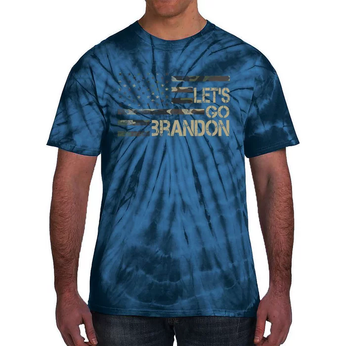 Let's Go Brandon Military Camo FJB Biden Chant Flag Tie-Dye T-Shirt