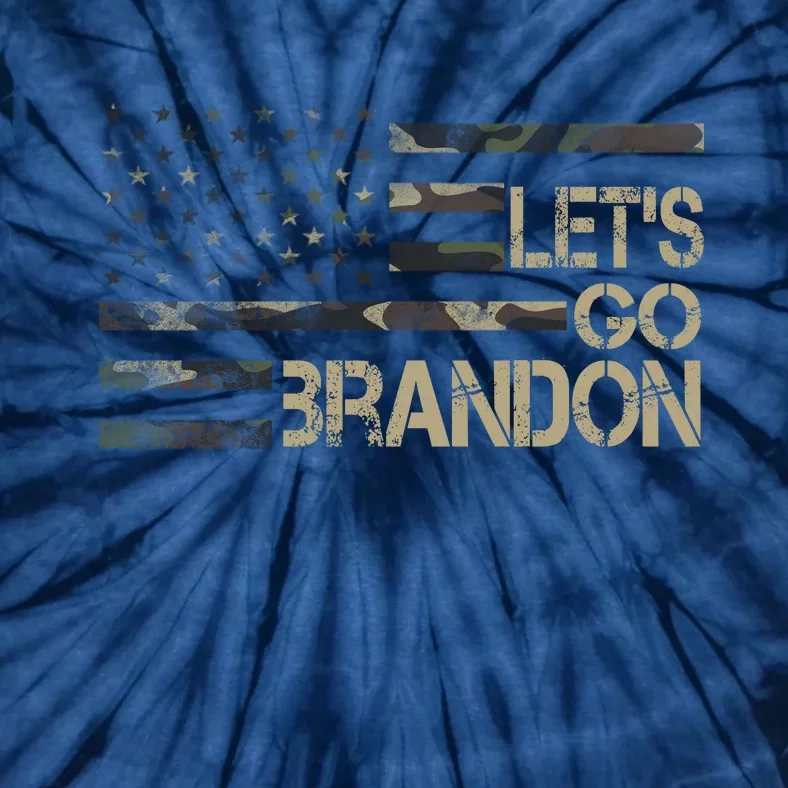 Let's Go Brandon Military Camo FJB Biden Chant Flag Tie-Dye T-Shirt