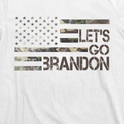 Let's Go Brandon Military Camo FJB Biden Chant Flag T-Shirt